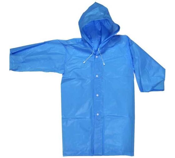 Изображение товара Дождевик-плащ Добросад 120 Мкрн 83см "Радуга" с капюшоном и завязками, на кнопках, голубой 786-360