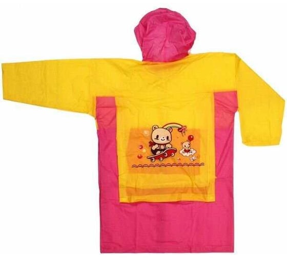 Изображение товара Дождевик-плащ Добросад 100 Мкрн 72см "Бамбини" с капюшоном и завязками, на кнопках, р-р L 786-362