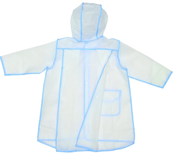 Изображение товара Дождевик-плащ Добросад Neo с капюшоном и завязками, на кнопках, голубой, р. XXL(72*61см) 786-0150