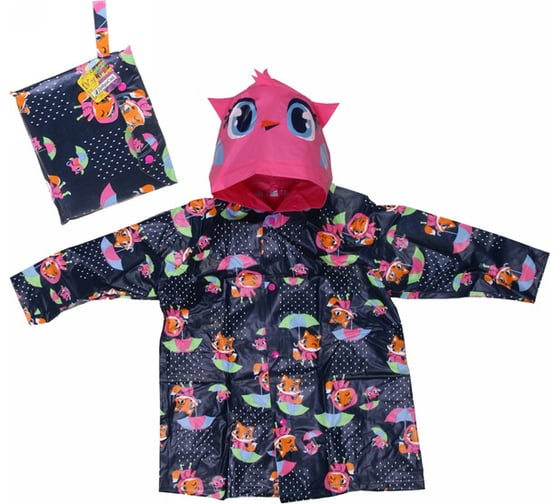 Изображение товара Дождевик-плащ Добросад "Волшебные звери-Лисичка" с капюшоном, на кнопках, р. M(57*42см) 835-885