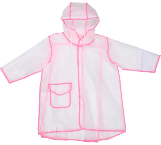 Изображение товара Дождевик-плащ Добросад Neo с капюшоном и завязками, на кнопках, розовый, р. XXL(72*61см) 786-0148