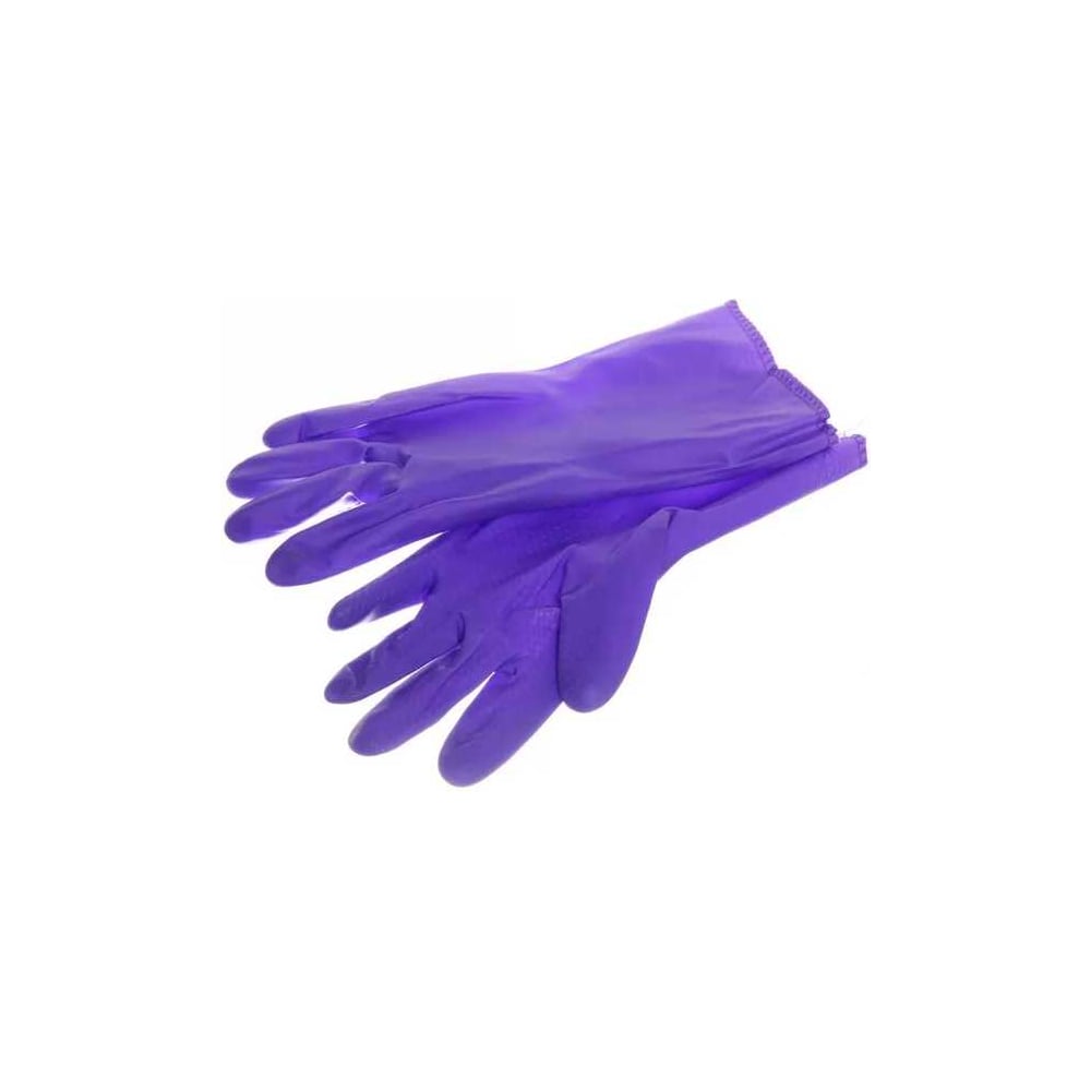 Изображение товара Перчатки Добросад Фантазия ПВХ фиолетовые 30 см с флисовой подкладкой