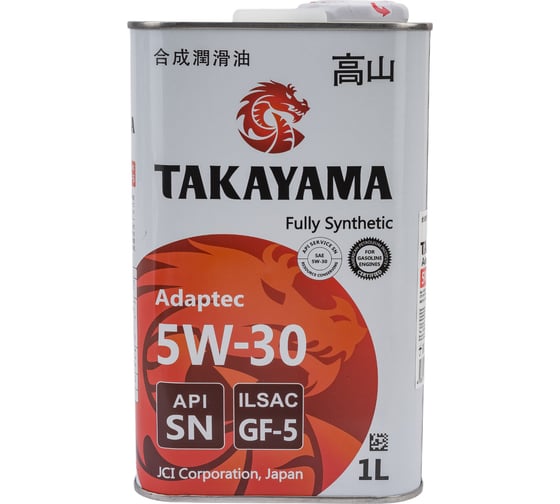 Изображение товара Моторное масло TAKAYAMA Adaptec SAE 5W30, ILSAC GF 5, API SN, 1 л 605584
