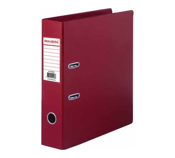 Изображение товара Папка-регистратор BRAUBERG 70 мм, бордовая 222653