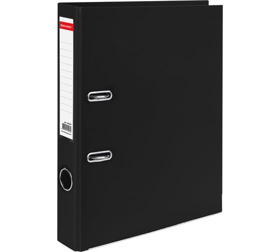 Изображение товара Прочная папка-регистратор BRAUBERG 50 мм, с уголком, черная 226589