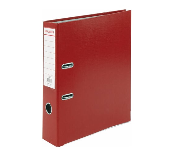 Изображение товара Прочная папка-регистратор BRAUBERG 75 мм, с уголком, красная 226598