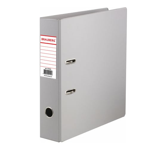Изображение товара Папка-регистратор BRAUBERG с двухсторонним покрытием из ПВХ, 70 мм, серая 222656
