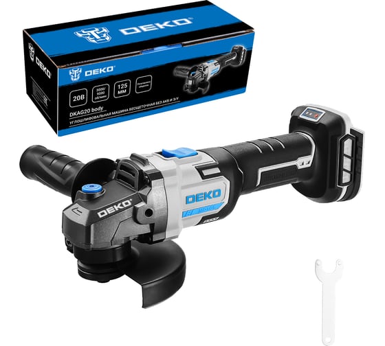 Изображение товара Углошлифовальная машина бесщеточная DKAG20, 20В, без АКБ и з/у DEKO 063-2154