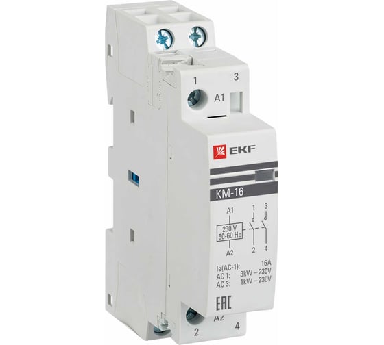 Изображение товара Модульный контактор EKF КМ 16А 2NО (1 мод.) PROxima km-1-16-20