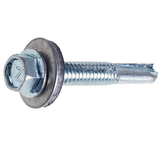 Изображение товара Саморез кровельный STARFIX 6.3x25 мм, цинк, шайба с прокладкой, PT5, 2500 шт. в коробе SM-61745-2500