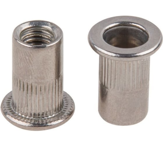 Изображение товара Заклепка резьбовая STARFIX М6, нерж. сталь А2, цилиндрический бортик, 250 шт. в карт. уп. SM-67832-250