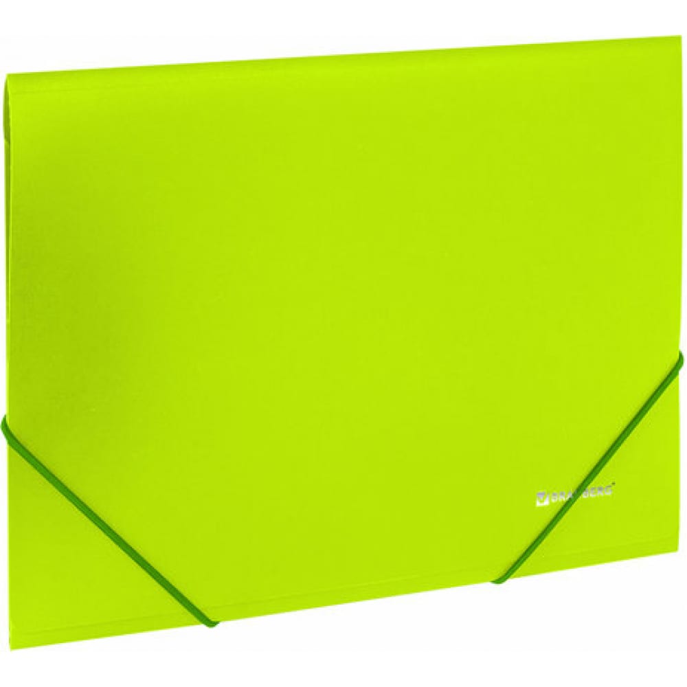 фото Неоновая папка brauberg neon на резинках зеленая до 300 листов 0.5мм 227460
