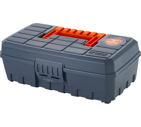 Изображение товара Ящик Blocker п/п 236х131х84 на клипсах, с ручкой цв. серо-свинцовый/оранжевый 33756