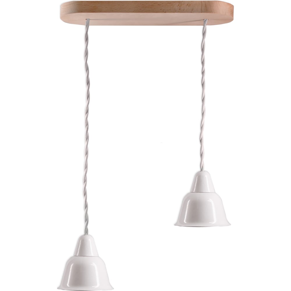 Изображение товара Светильник подвесной Bironi Кампана с 2 плафонами, винтаж, белый