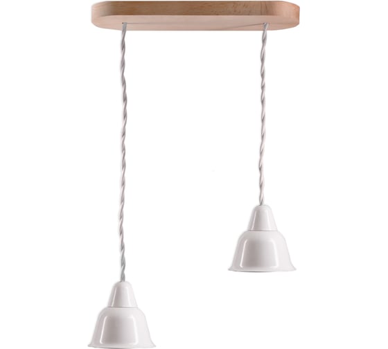 Изображение товара Светильник Bironi Кампана, на витом проводе (цвет белый), 2 плафона, белый 71/10 BS1-12-0101/71/10