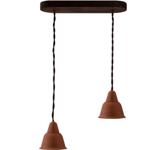 Изображение товара Светильник Bironi Кампана, на витом проводе (цвет коричневый), 2 плафона, терракот 72/18,, шт BS1-12-3636/72/18