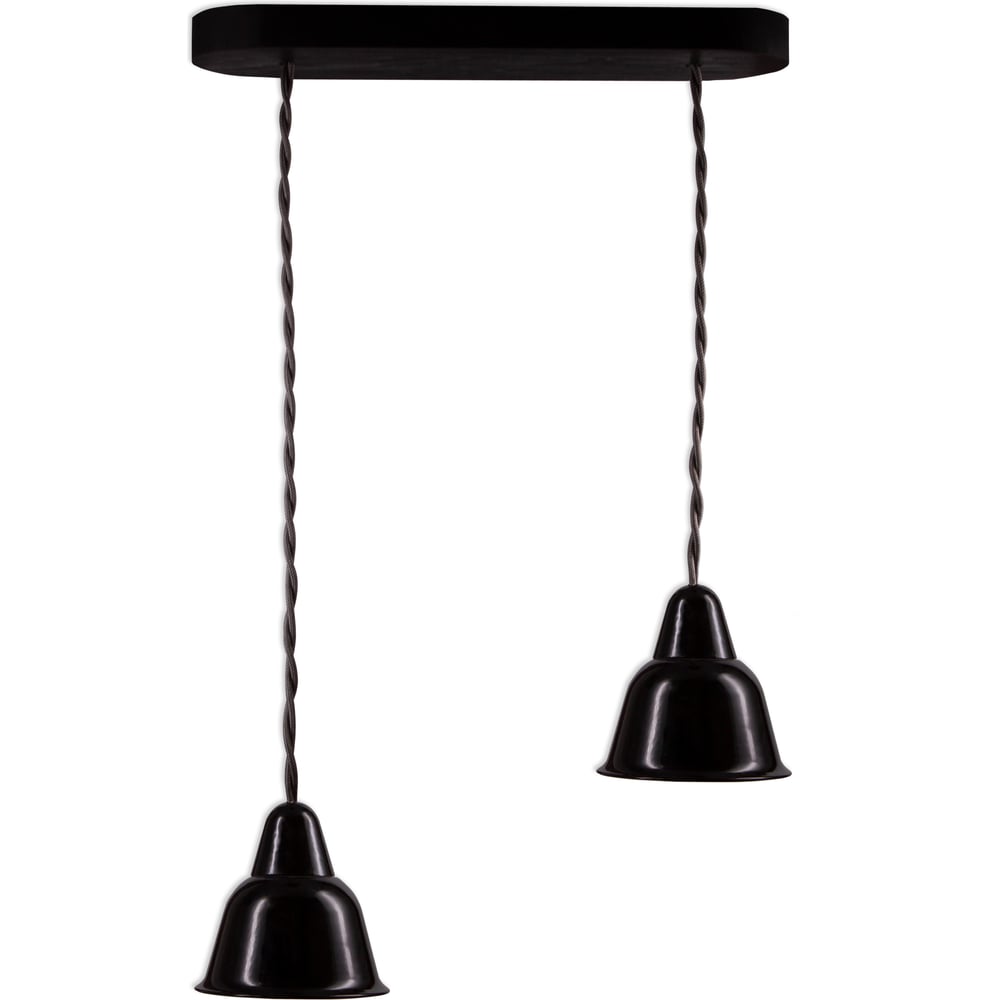 Изображение товара Подвесной светильник Bironi Кампана 2 плафона в винтажном стиле черный титан