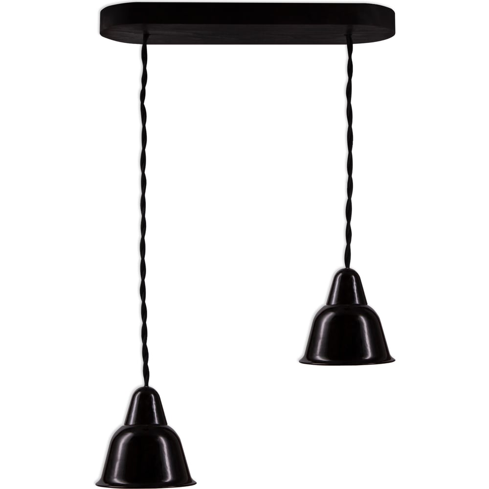 Изображение товара Светильник Bironi Кампана на витом проводе два плафона черный винтаж