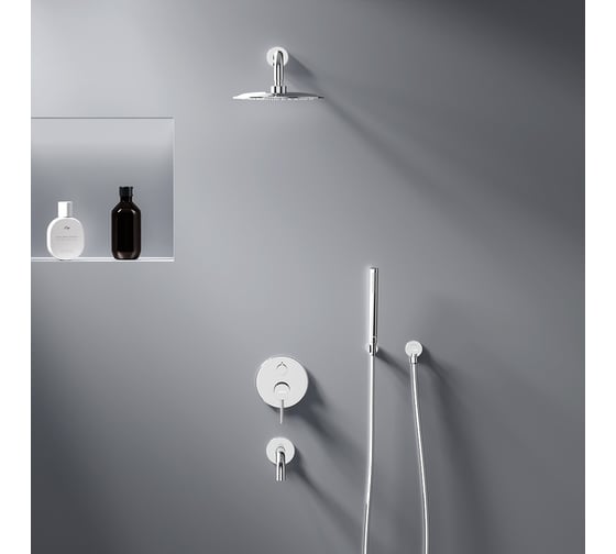 Изображение товара Встраиваемая душевая система Damixa Scandinavian Pure с ванно-душевым смесителем и изливом, хром 936510000