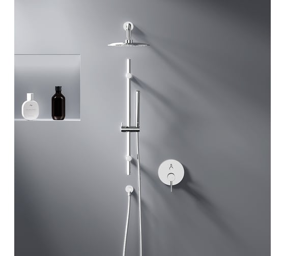 Изображение товара Встраиваемая душевая система Damixa Scandinavian Pure с душевым смесителем и штангой, хром 936530000