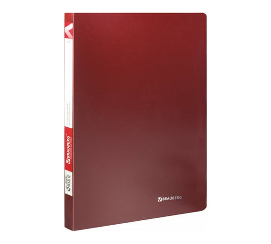 Изображение товара Папка BRAUBERG Office с пластиковым скоросшивателем, красная, до 100 листов, 0.5мм 222643