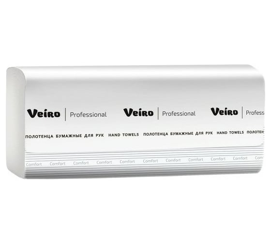 Изображение товара Полотенца бумажные VEIRO PROFESSIONAL 200 шт, Система H2, КОМПЛЕКТ 21 шт, Comfort, 127077 22739