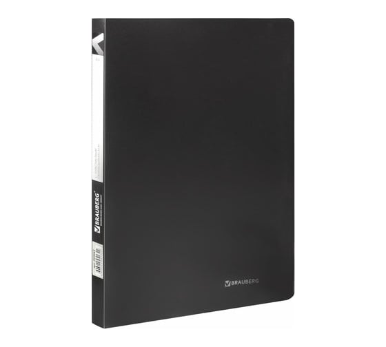 Изображение товара Папка BRAUBERG Office с пластиковым скоросшивателем, черная, до 100 листов, 0.5 мм 222645