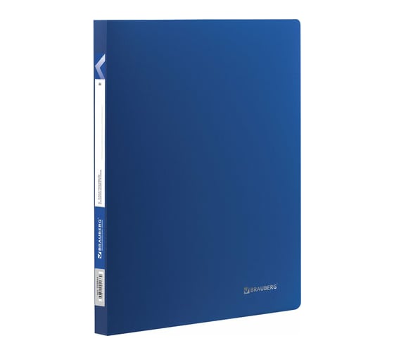 Изображение товара Папка BRAUBERG Office с пластиковым скоросшивателем, синяя, до 100 листов, 0.5мм 222644