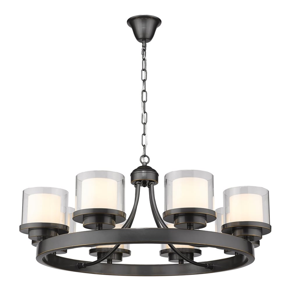 Изображение товара Подвесная люстра Wertmark LEISA со стеклянными плафонами и состаренной медью