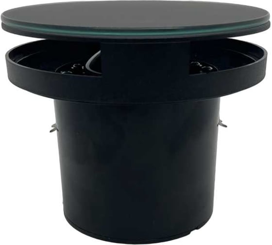 Изображение товара Круглый вентилятор VENTFAN.RU Solar100HT с датчиком влажности и таймером с черным стеклом, D100мм Solar100HT Glass Black