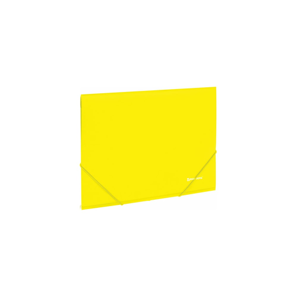 фото Неоновая папка brauberg neon на резинках, желтая, до 300 листов, 0.5 мм 227461
