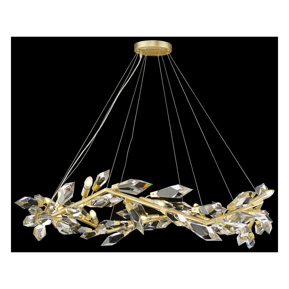 Изображение товара Подвесная люстра Wertmark CASANDRA WE111.12.403 с 12 лампами и хрусталем золотого цвета