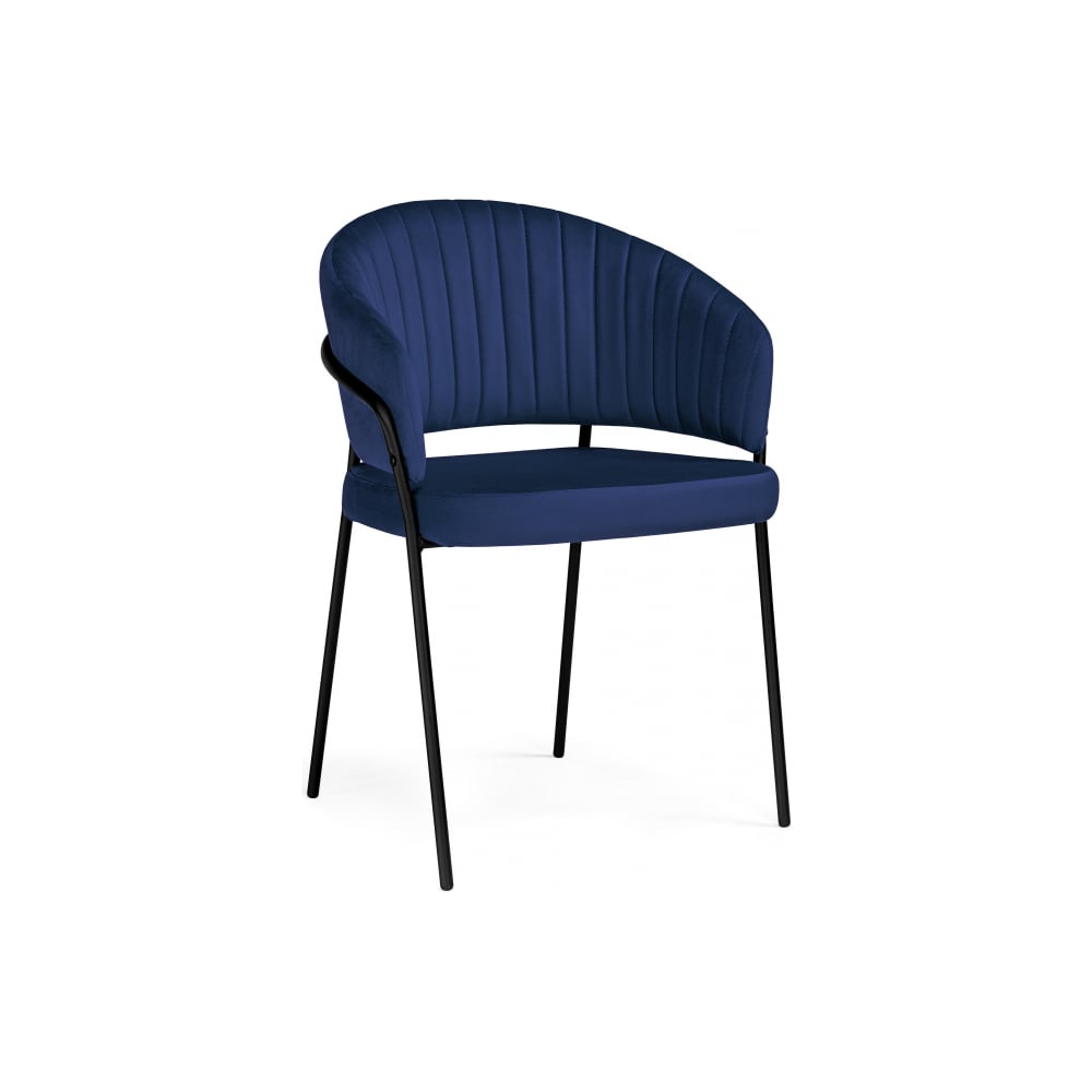 Изображение товара Стул на металлокаркасе Woodville Лео синий бренд в черном цвете