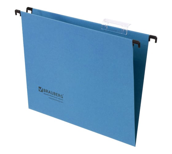 Изображение товара Подвесные папки BRAUBERG А4, 350х245 мм, до 80 листов, КОМПЛЕКТ 10 шт., синие 231789