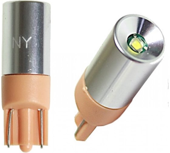 Изображение товара Светодиод Nord-Yada T10 1SMD (CREE) в алюминиевый корпус CANBUS 12V base: W2.1 9.5 d 1.44 W 30 lm (2 шт в 1 упаковке) 904602