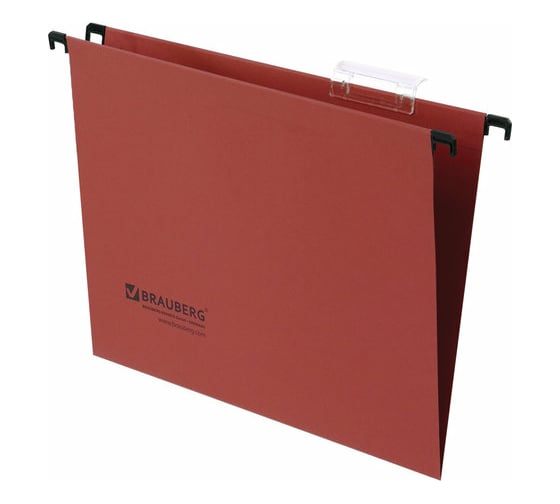 Изображение товара Подвесные папки BRAUBERG А4, 350х245 мм, до 80 листов, КОМПЛЕКТ 10 шт., красные 231792
