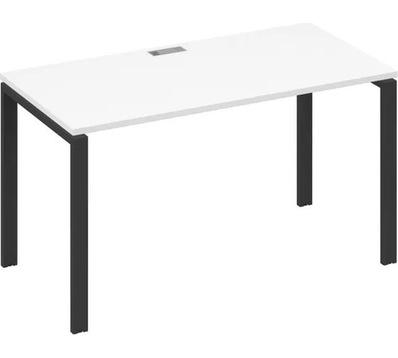 Изображение товара Стол письменный Юнитекс UNO А4 на металлокаркасе 140_70_75, белый премиум/антрацит А4_А1_014_БП