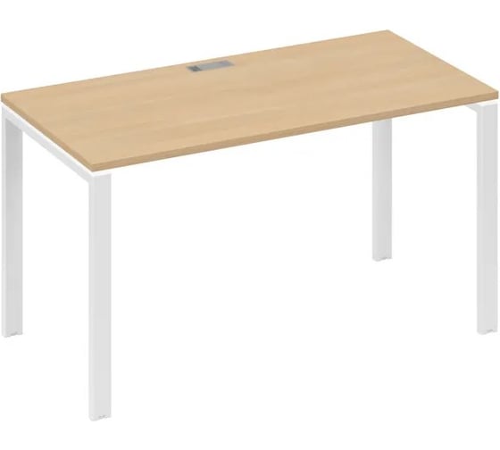 Изображение товара Стол письменный Юнитекс UNO А4 на металлокаркасе 140_70_75, натуральный дуб/белый А4_Б1_014_НД
