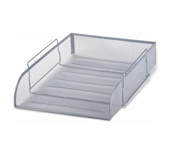 Изображение товара Горизонтальный металлический лоток для бумаг BRAUBERG Germanium А4 260x337x77 мм, серебристый 231955