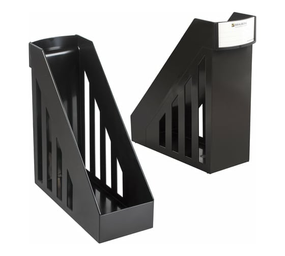 Изображение товара Вертикальный лоток для бумаг BRAUBERG MAXI увеличенная ширина, 277х100х290 мм, черный 231050