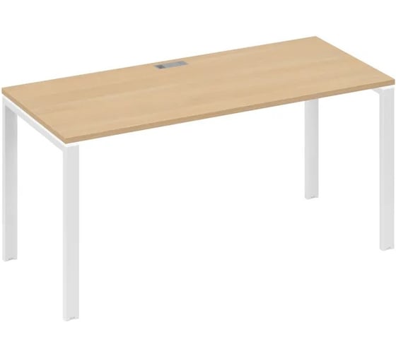 Изображение товара Стол письменный Юнитекс UNO А4 на металлокаркасе 160_70_75, натуральный дуб/белый А4_Б1_015_НД