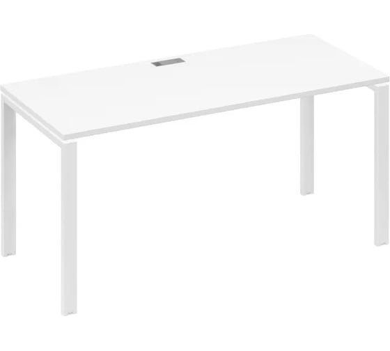 Изображение товара Стол письменный Юнитекс UNO А4 на металлокаркасе 160_70_75, белый премиум/белый А4_Б1_015_БП