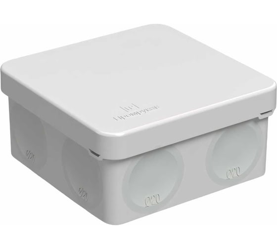 Изображение товара Распределительная коробка Промрукав для прямого монтажа двухкомпонентная безгалогенная HF 80х80х40 60-0210