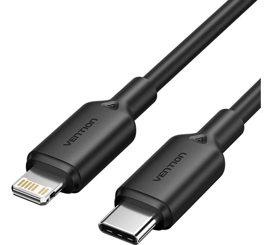 Изображение товара Кабель VENTION USB 2.0 CM/Lightning 8M для iPad/iPhone 3A - 1м. Черный LAKBF