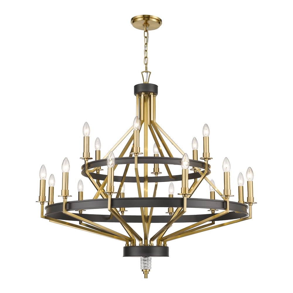 Изображение товара Подвесная люстра Wertmark FRIDA WE246.18.503 черная с латунью 18 ламп