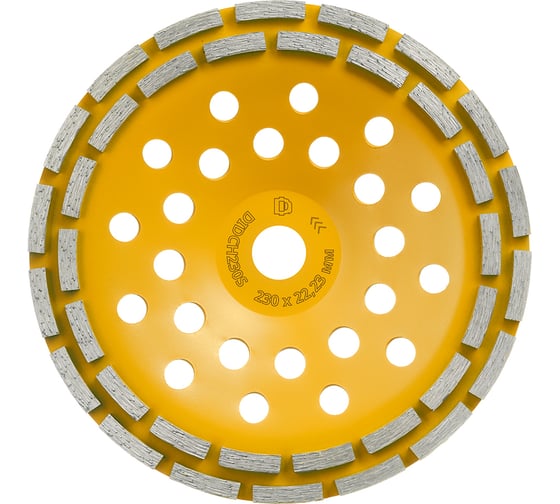 Изображение товара Чашка алмазная сегментная двухрядная по бетону 230 мм Diamond Industrial DIDCH230S