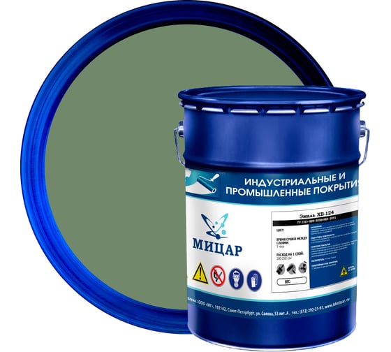 Изображение товара Эмаль Мицар ХВ-124 5 кг хаки УТ000013976