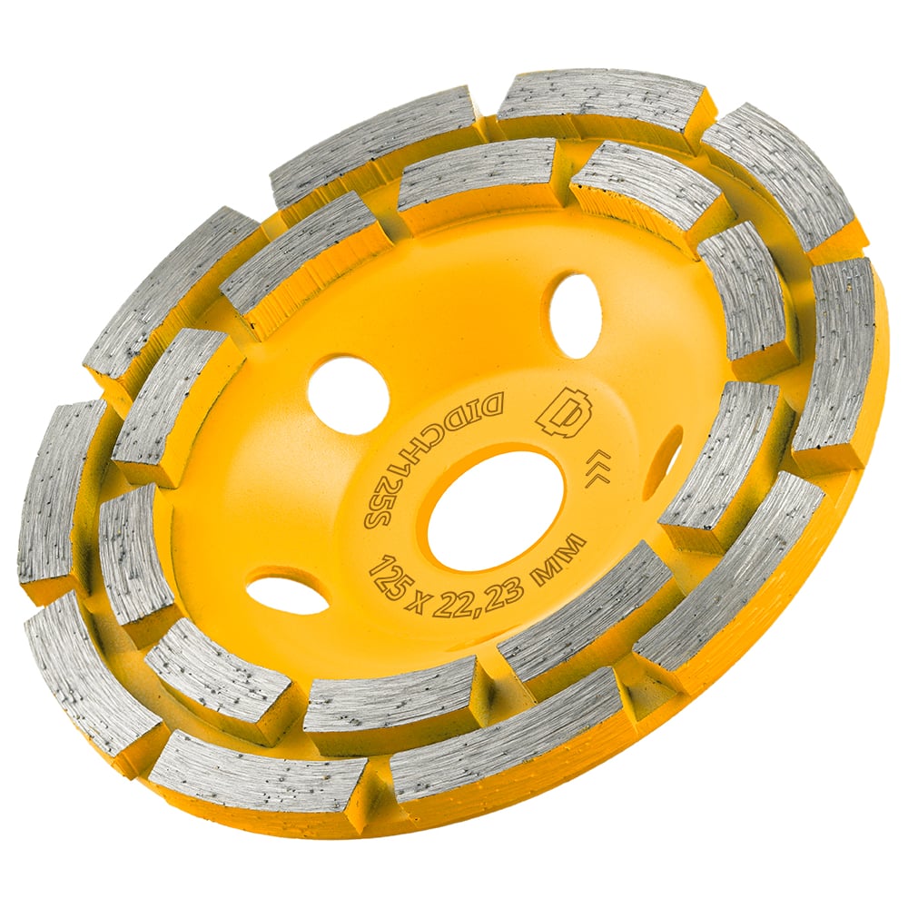 Изображение товара Чашка алмазная сегментная двухрядная по бетону 125 мм Diamond Industrial DIDCH125S Изображение товара Чашка алмазная сегментная двухрядная по бетону 125 мм Diamond Industrial DIDCH125S