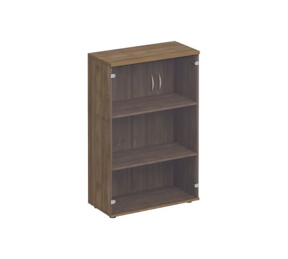 Изображение товара Шкаф для документов Юнитекс Комфорт с прозрачным стеклом 80_38_123, дуб шамони темный К.366_ШТ