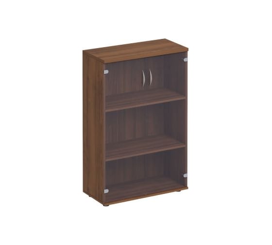 Изображение товара Шкаф для документов Юнитекс Комфорт с прозрачным стеклом 80_38_123, орех французский К.366_ОФ